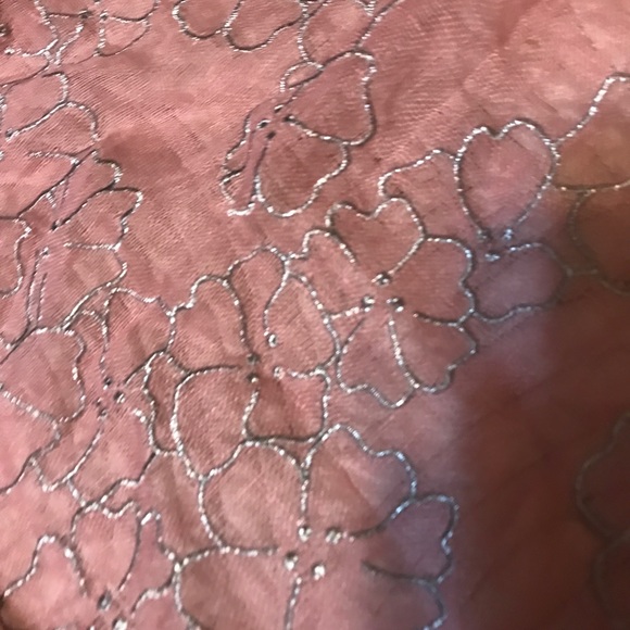 Whimsical sheer pink embroidered Barbie core fairy scarf - Picture 6 of 14